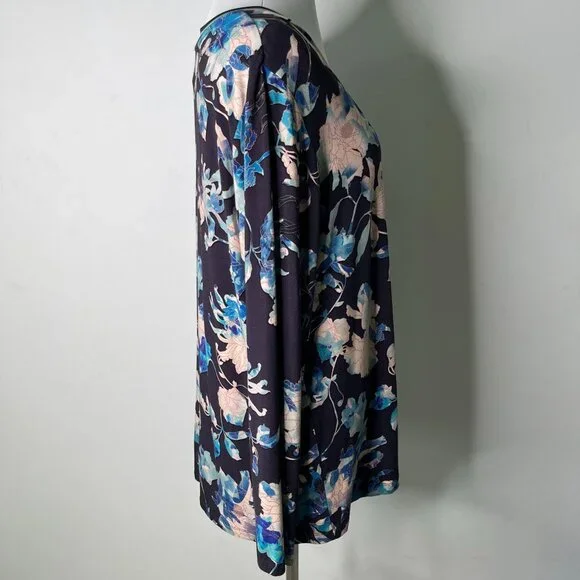 Johnny Was Women's Blue Purple Chryssy Long Sleeve V-Neck Blouse Size Large - Picture 3 of 7